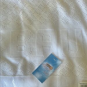 Elegant Kids White Baptism Knit Blanket